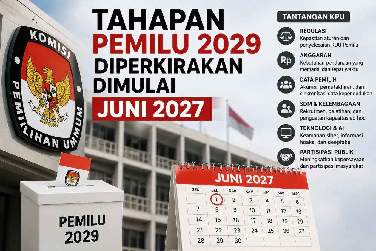Tahapan Pemilu 2029 Diperkirakan Dimulai Juni 2027, KPU Hadapi Sejumlah Tantangan
